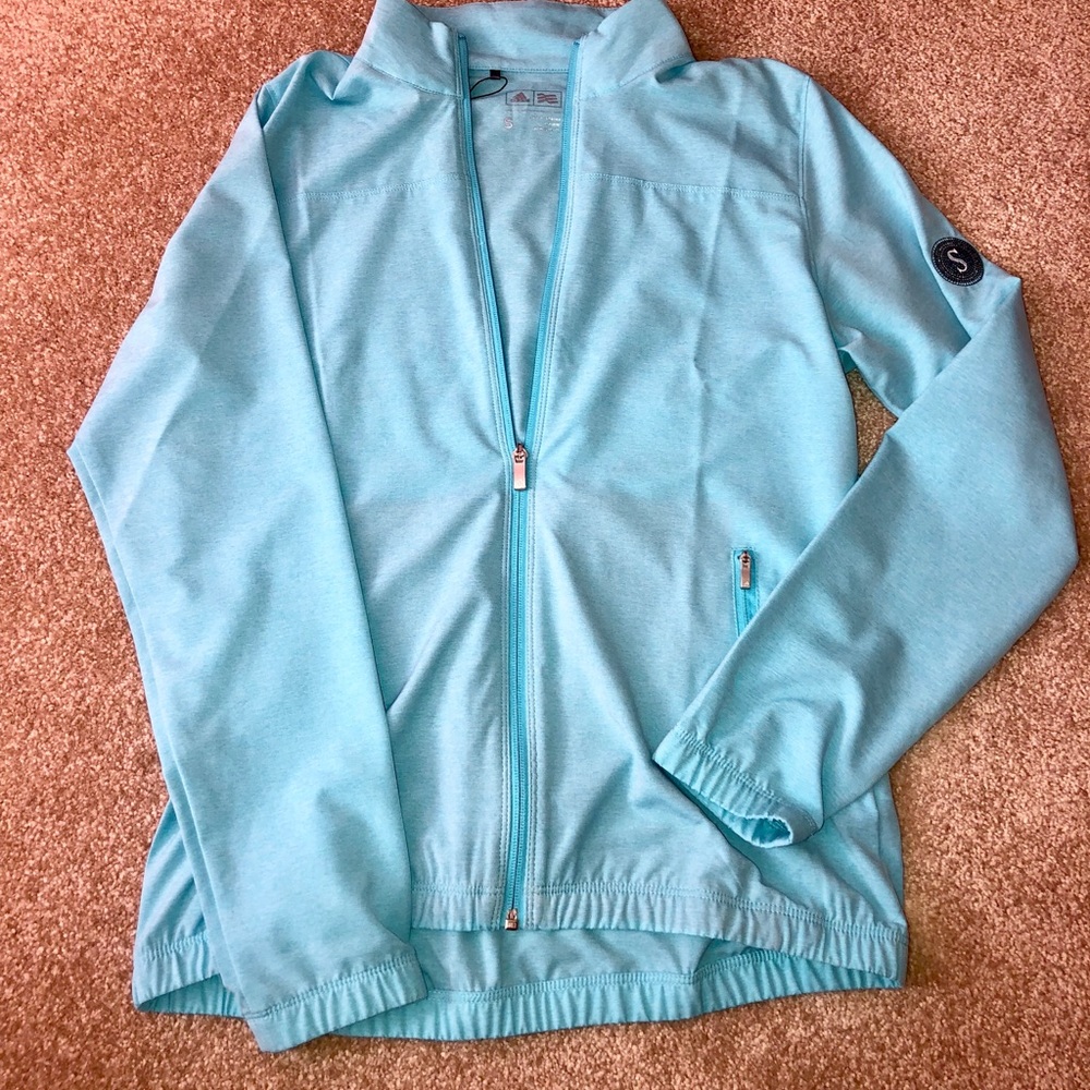 Adidas turquoise light weight jacket